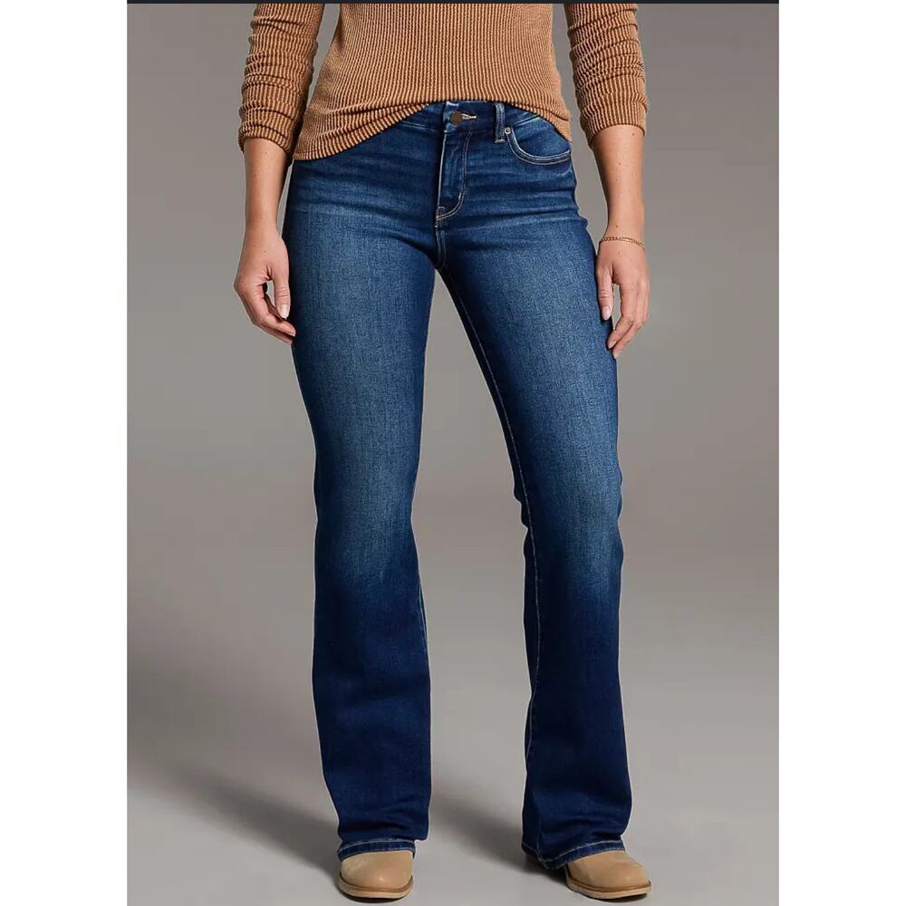 BKE Women's Payton Universal Flare Stretch Mid Rise Jeans Size 28x29.5 Casual